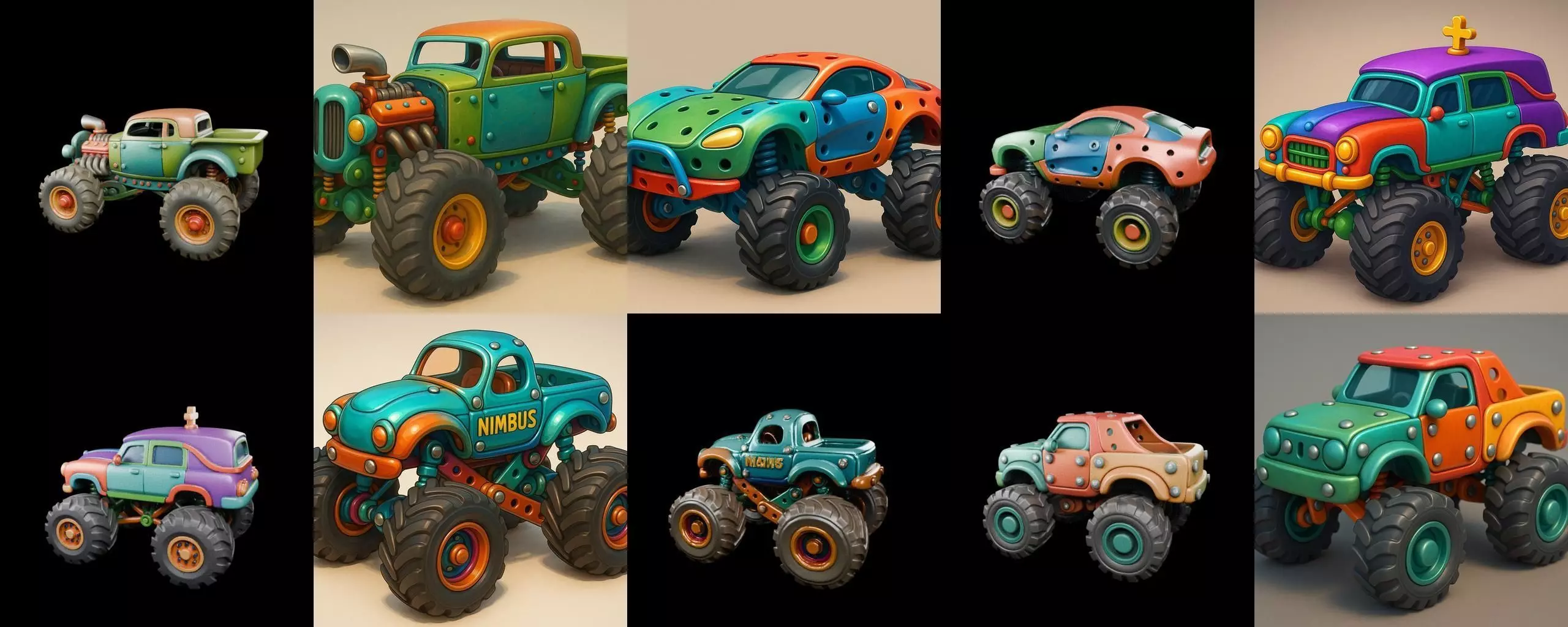 Monster Truck bundle 8 pack 100 glb 3D model_7