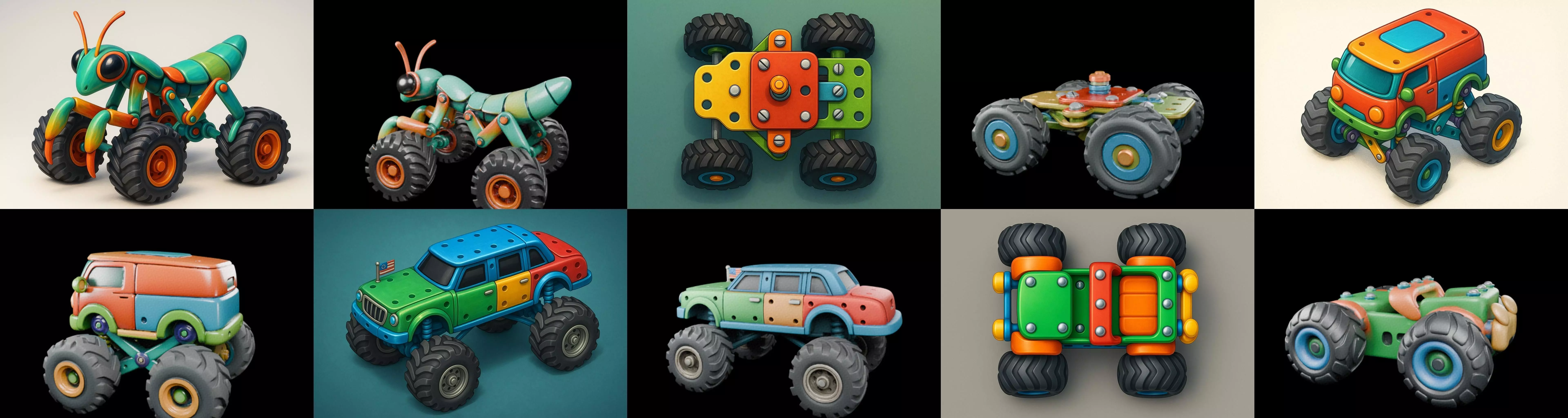 Monster Truck bundle 8 pack 100 glb 3D model_8