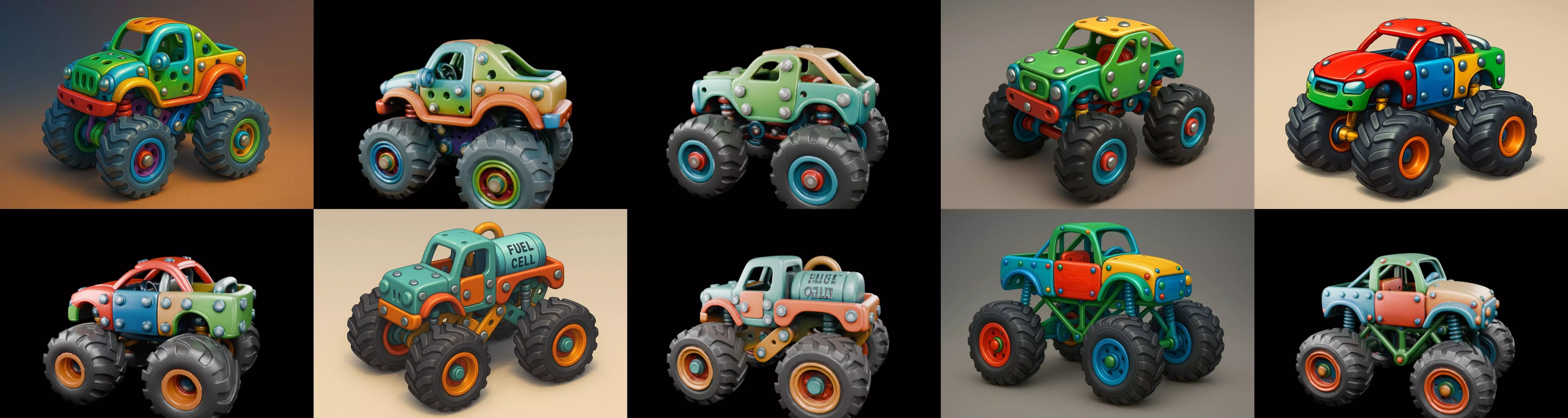 Monster Truck bundle 8 pack 100 glb 3D model_1