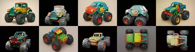 Monster Truck bundle 7 pack 100 glb