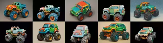 Monster Truck bundle 6 pack 100 glb