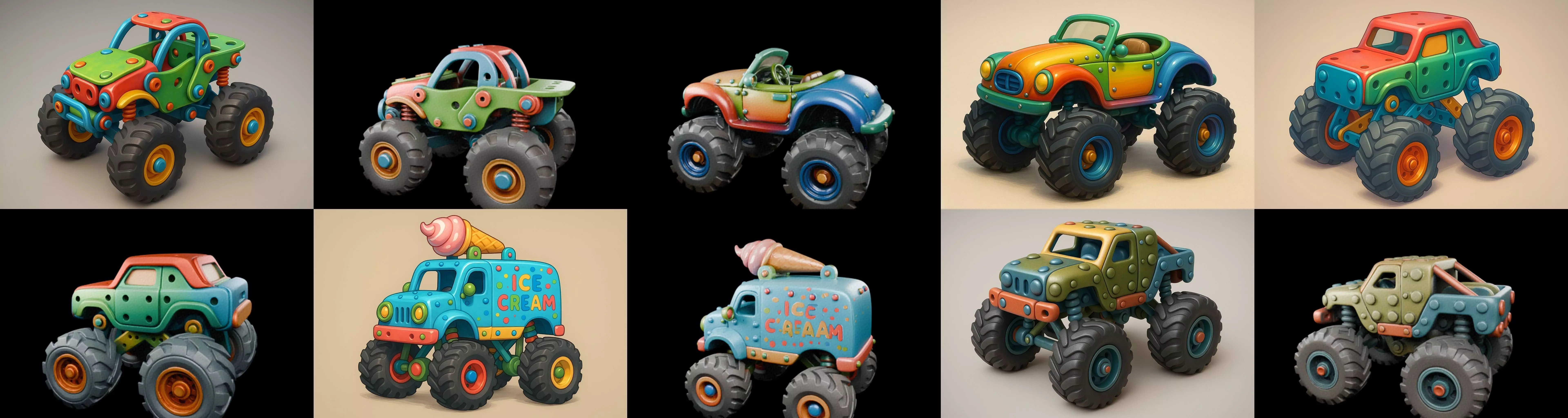 Monster Truck bundle 5 pack 100 glb 3D model