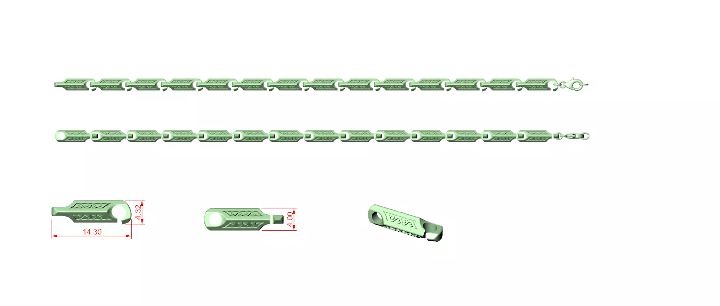 Designer Unique Unisex Cuban Chain With 3DM STL OBJ FBX Files 3D print model_1