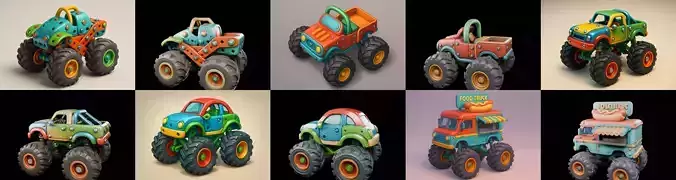 Monster Truck bundle 3 pack 100 glb