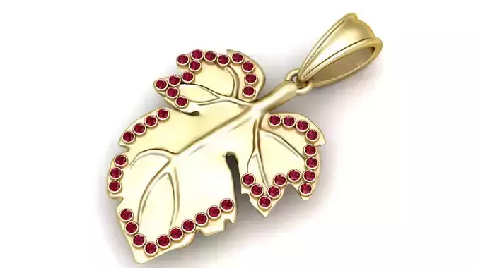 gold leaf pendant 3D printable model  