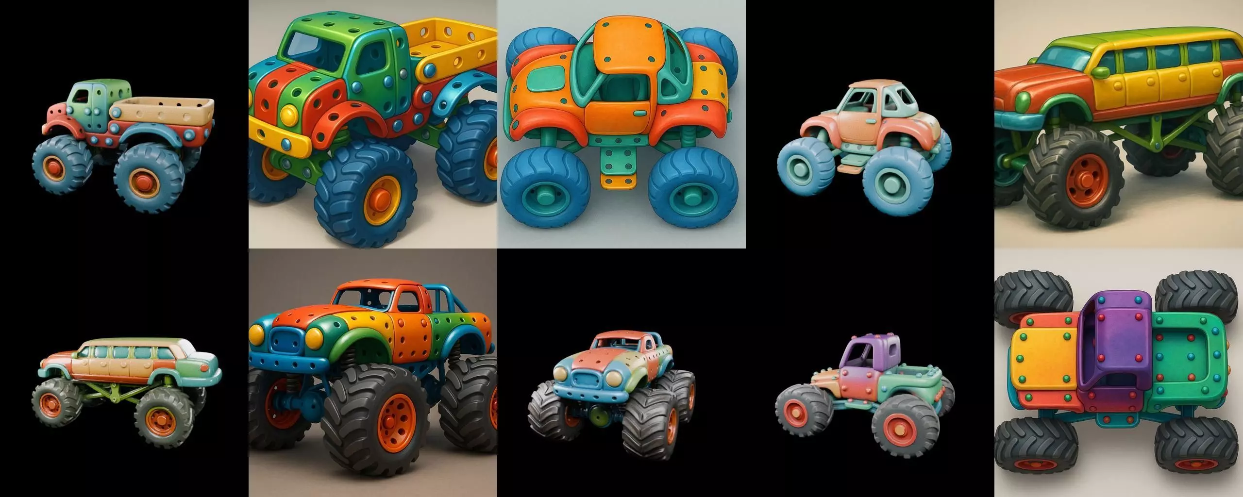 Monster Truck bundle 13 pack 100 glb 3D model_0