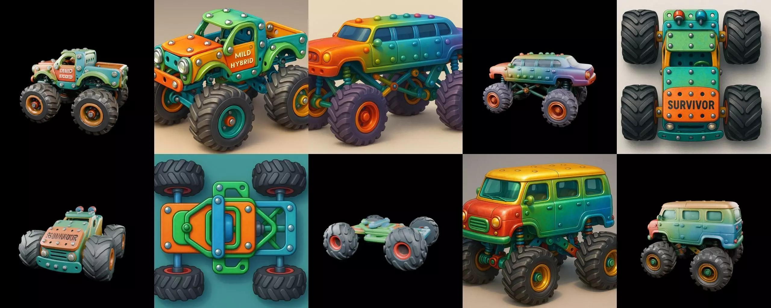 Monster Truck bundle 13 pack 100 glb 3D model_15