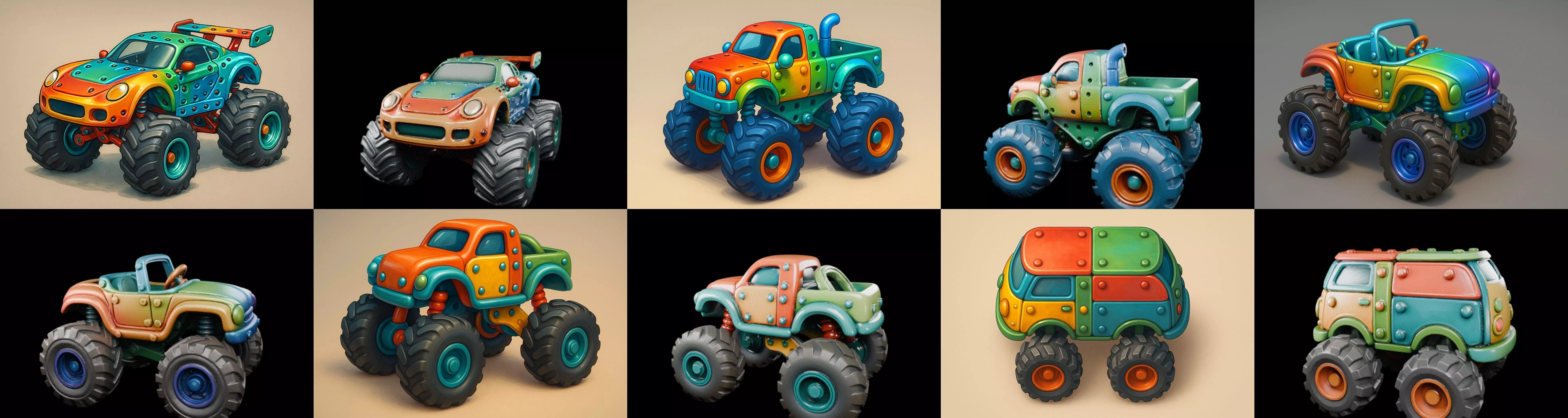 Monster Truck bundle 13 pack 100 glb 3D model_10