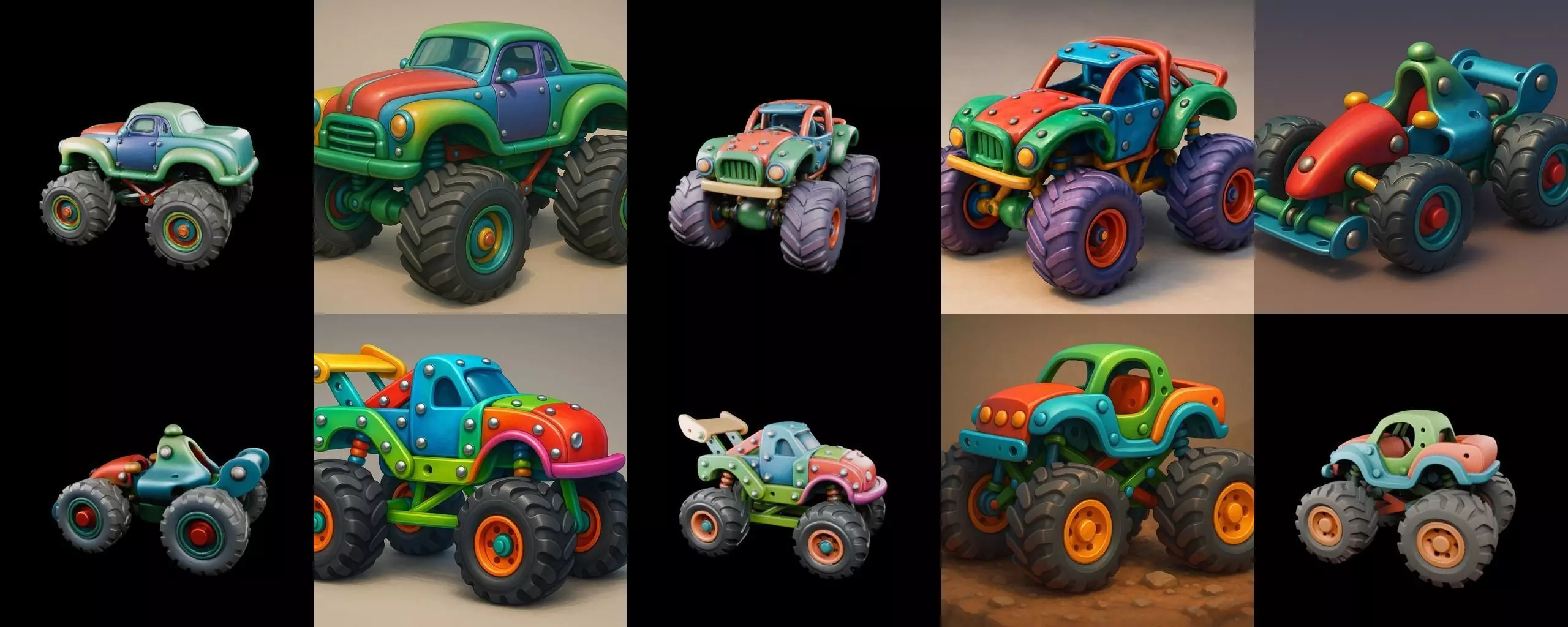 Monster Truck bundle 13 pack 100 glb 3D model_1