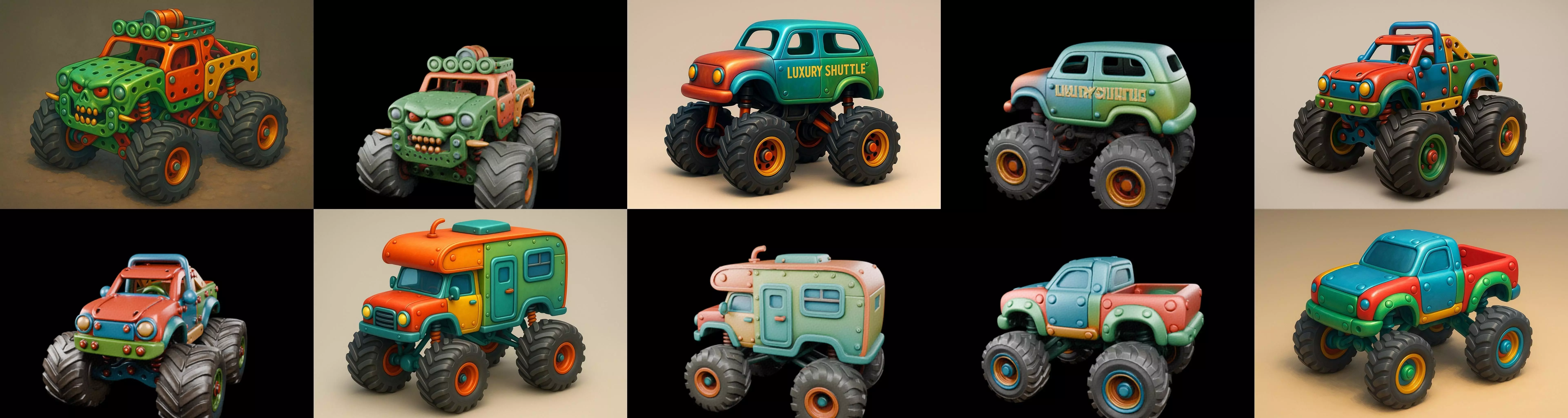 Monster Truck bundle 13 pack 100 glb 3D model_17