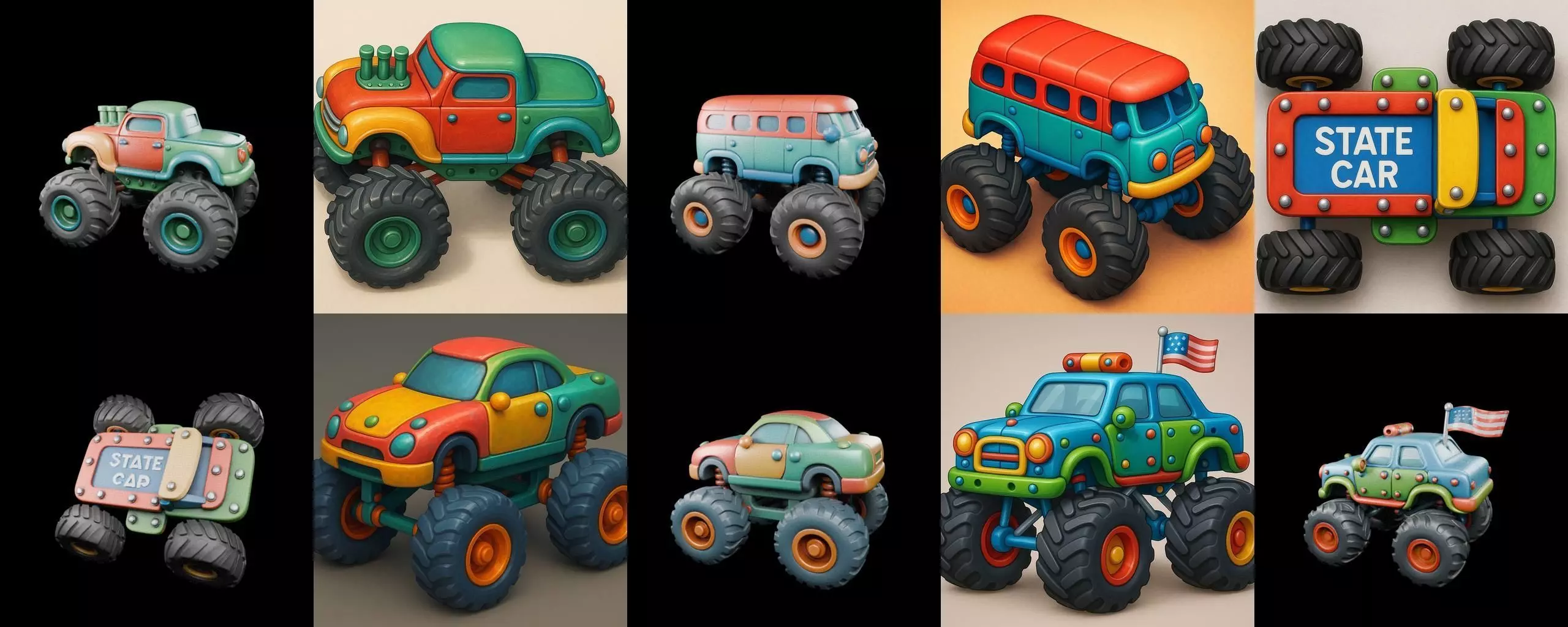 Monster Truck bundle 13 pack 100 glb 3D model_13