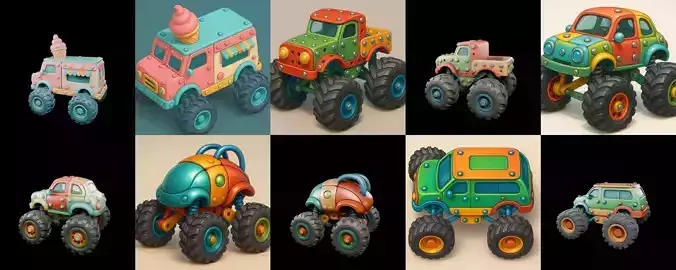 Monster Truck bundle 10 pack 100 glb
