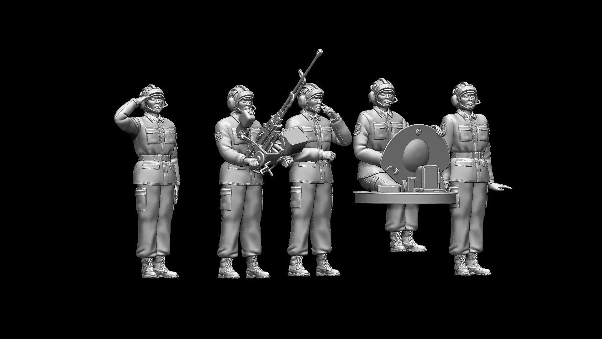 Chinese Soldiers Tank Crew 3D print model_18