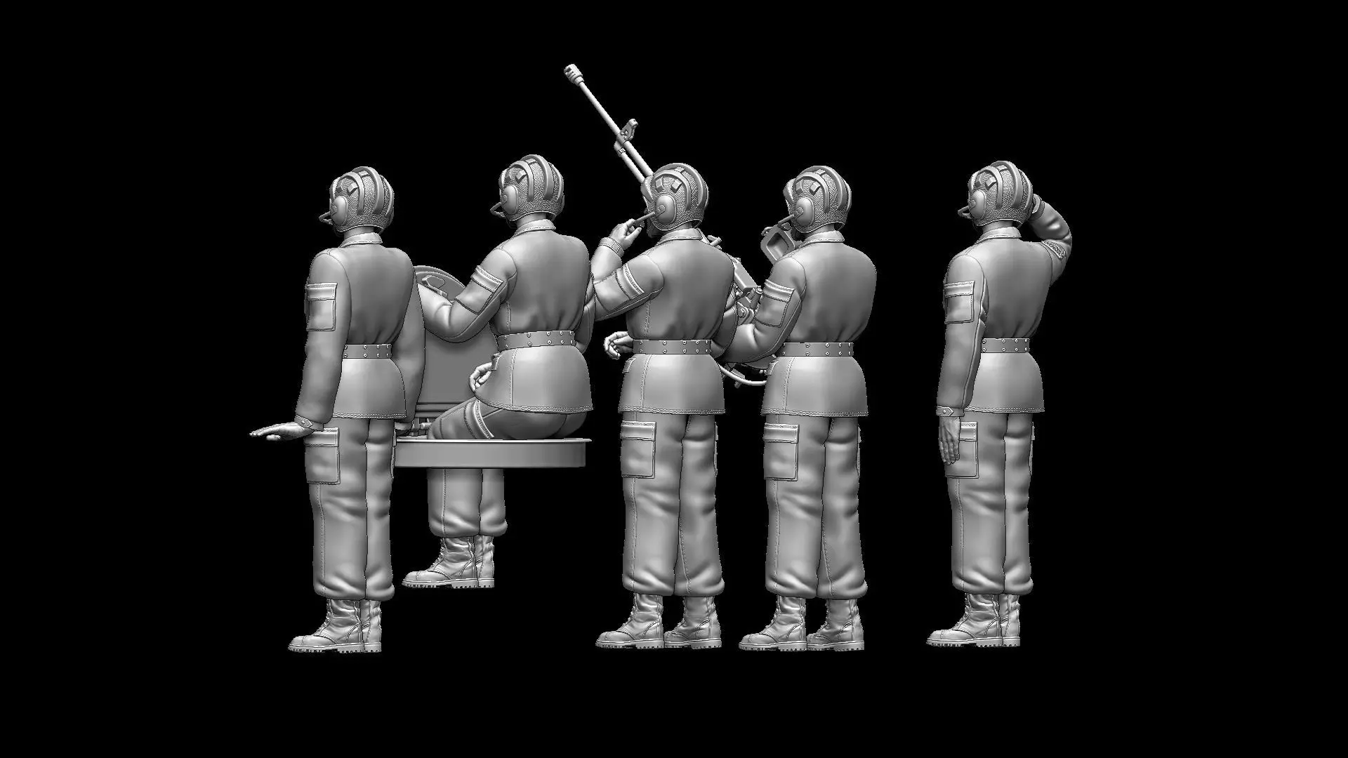 Chinese Soldiers Tank Crew 3D print model_14