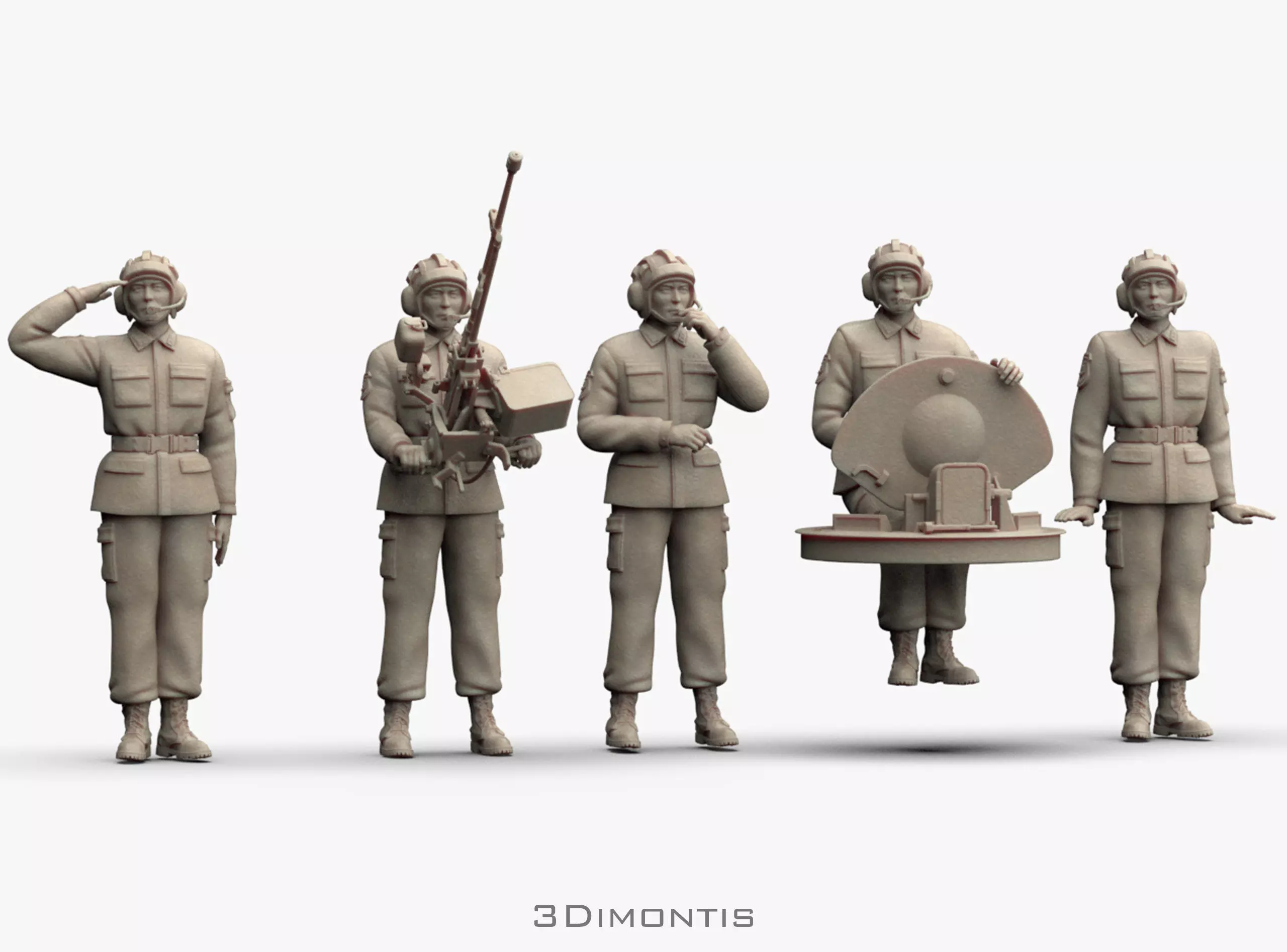 Chinese Soldiers Tank Crew 3D print model_0