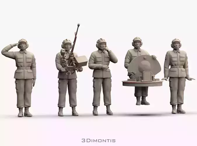 Chinese Soldiers Tank Crew 3D print model
