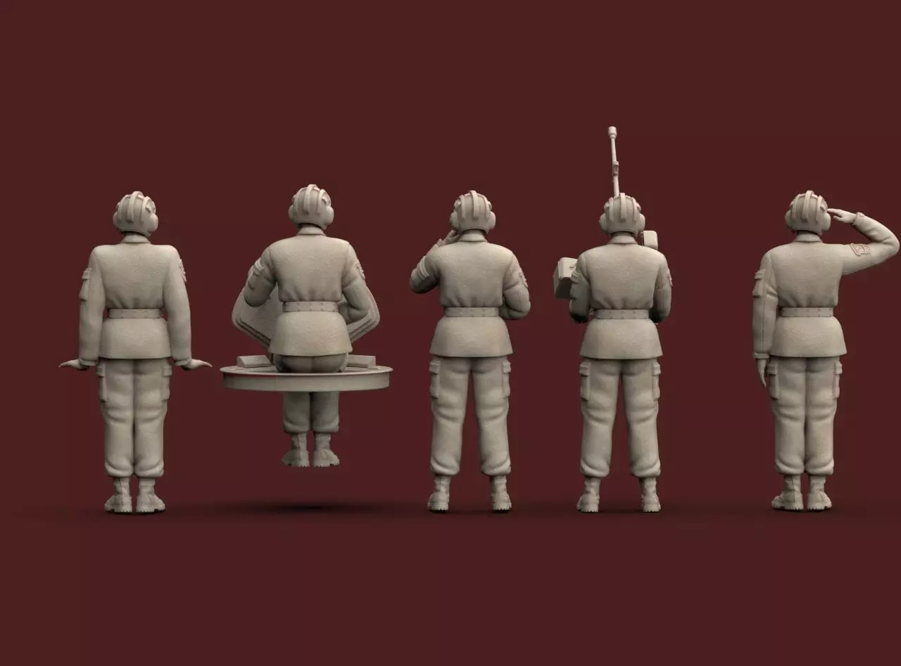 Chinese Soldiers Tank Crew 3D print model_7