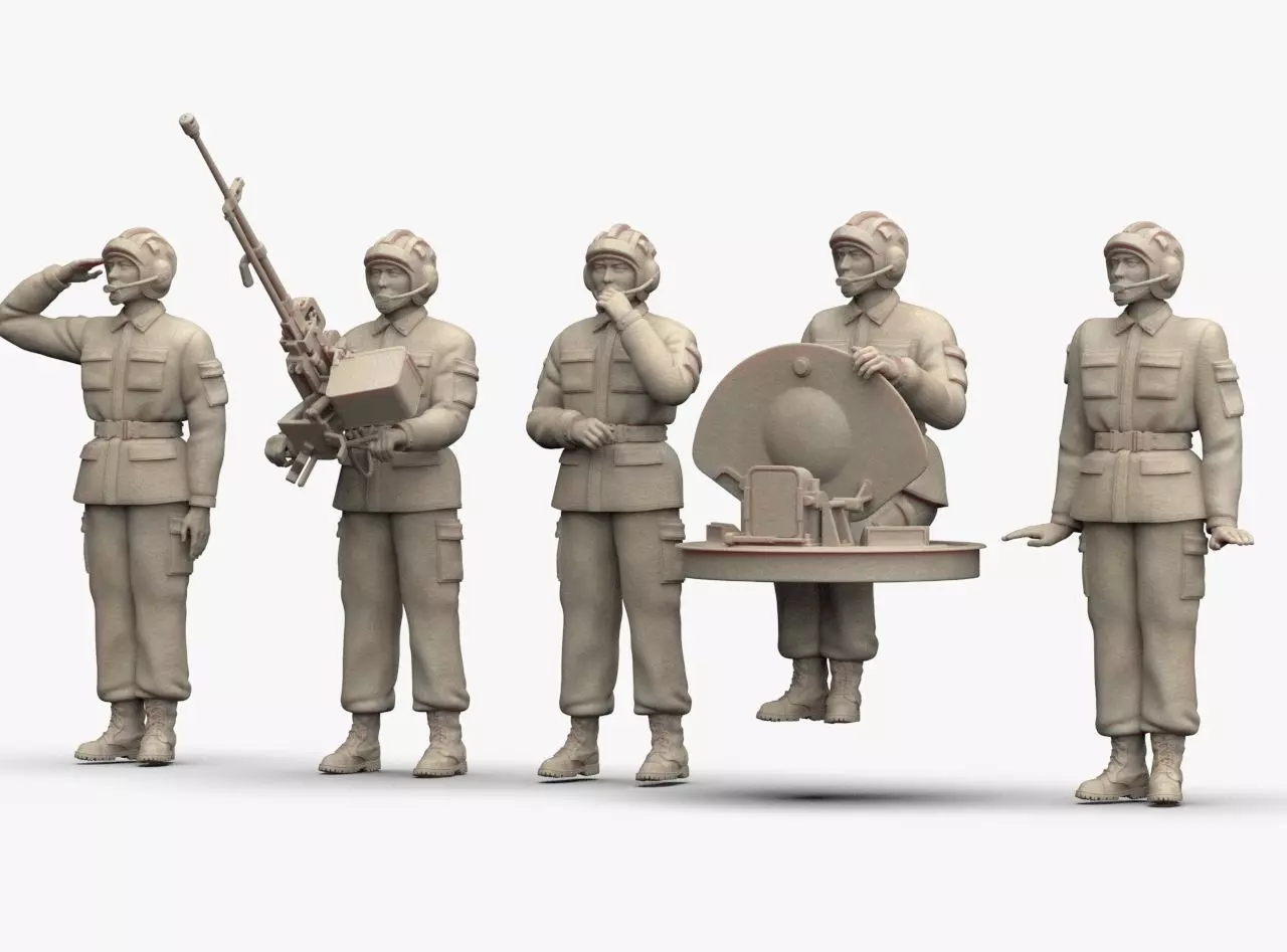 Chinese Soldiers Tank Crew 3D print model_24