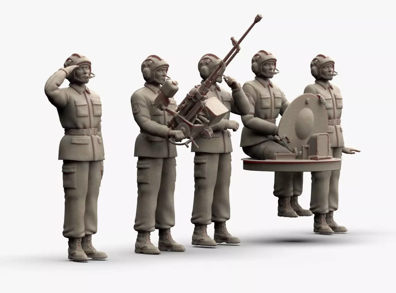 Chinese Soldiers Tank Crew 3D print model_9