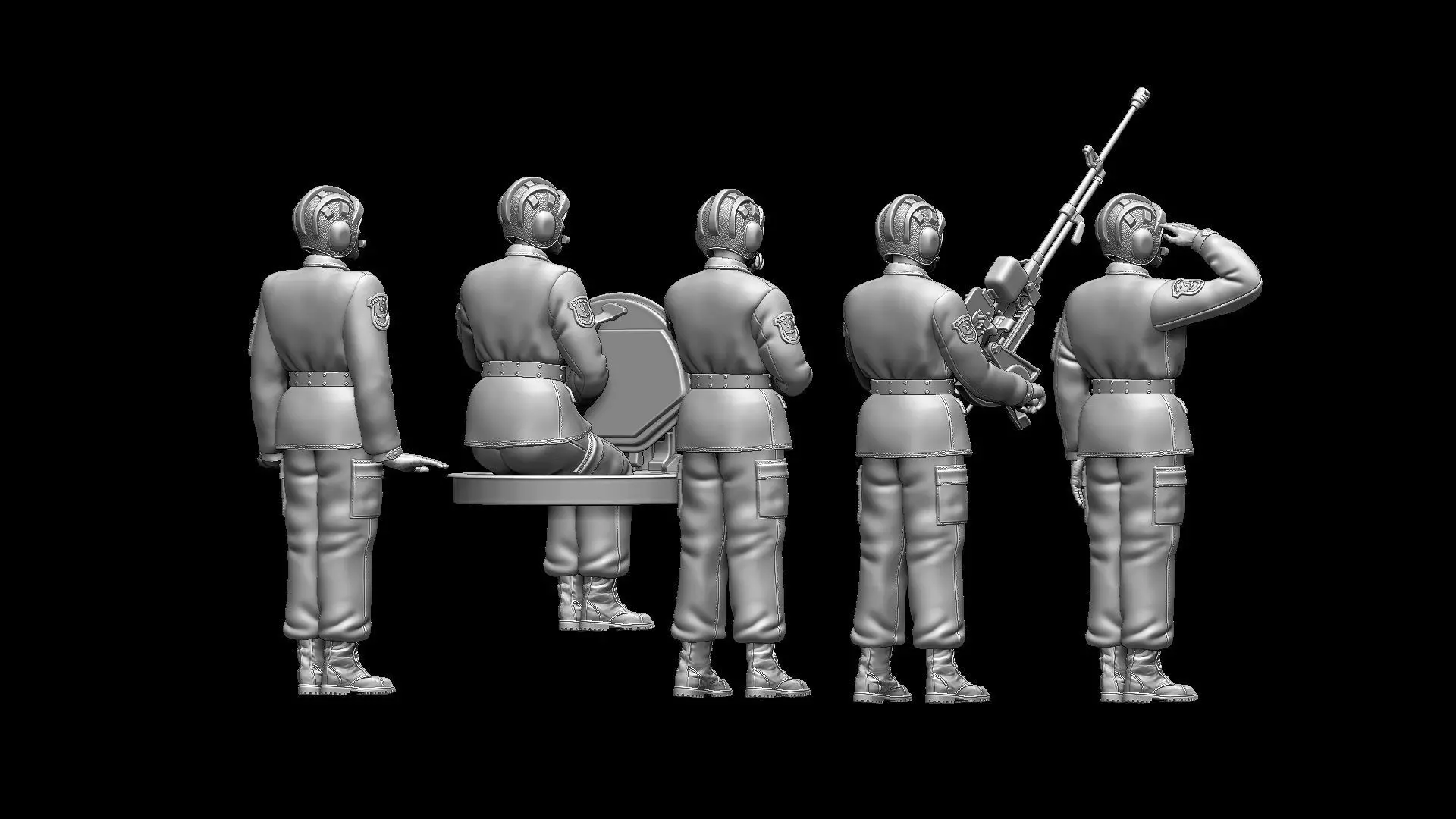 Chinese Soldiers Tank Crew 3D print model_13