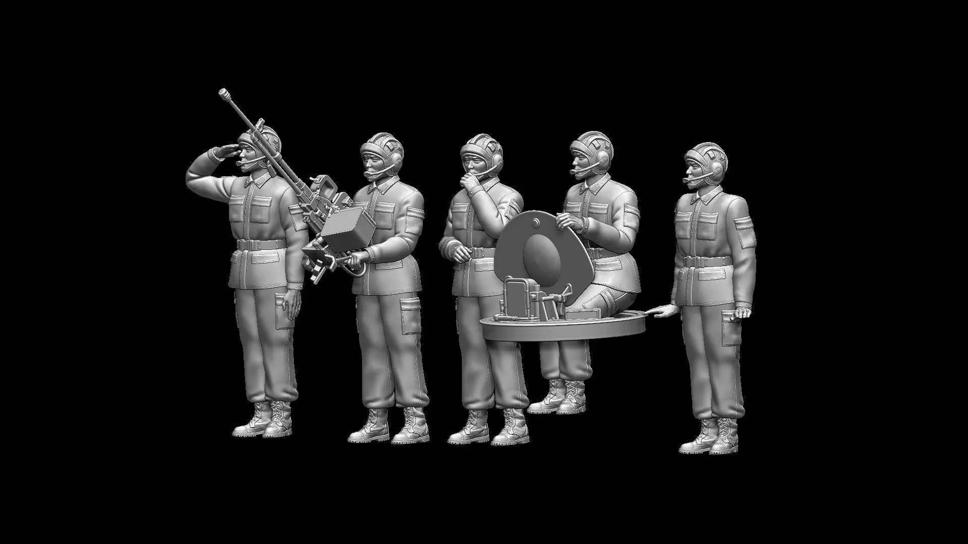 Chinese Soldiers Tank Crew 3D print model_16