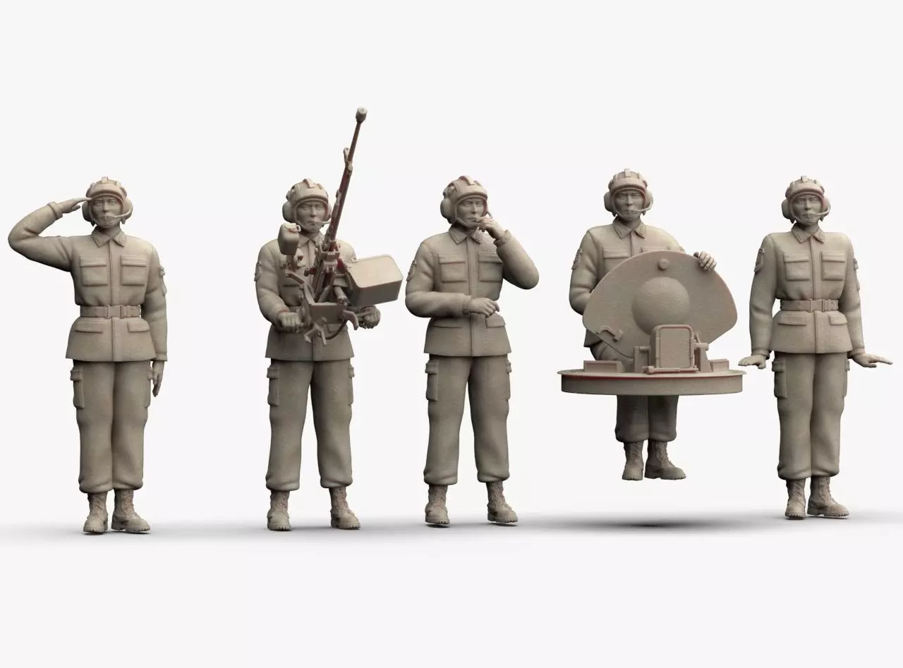 Chinese Soldiers Tank Crew 3D print model_20