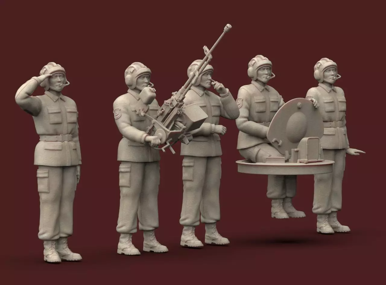 Chinese Soldiers Tank Crew 3D print model_3
