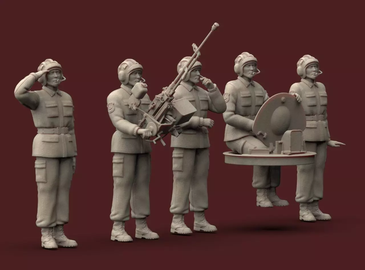 Chinese Soldiers Tank Crew 3D print model_4