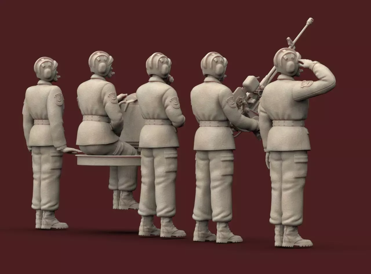 Chinese Soldiers Tank Crew 3D print model_27