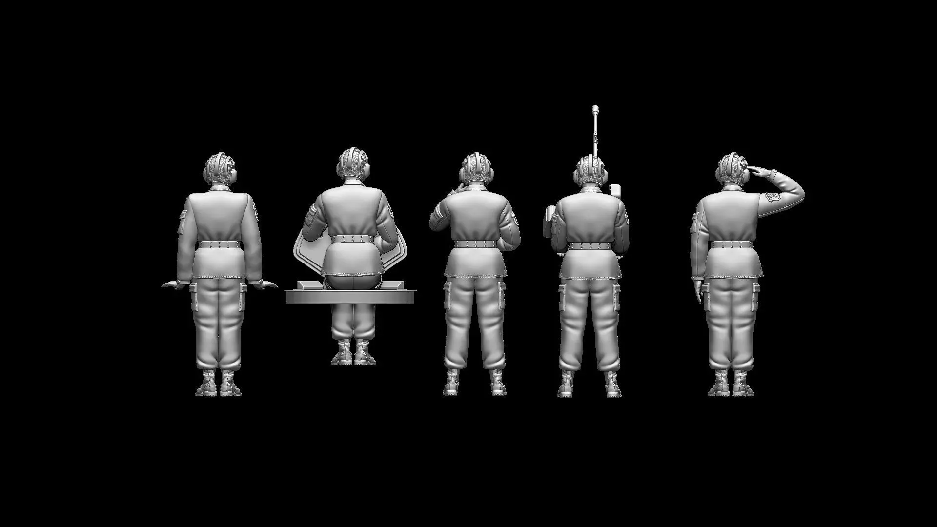 Chinese Soldiers Tank Crew 3D print model_15