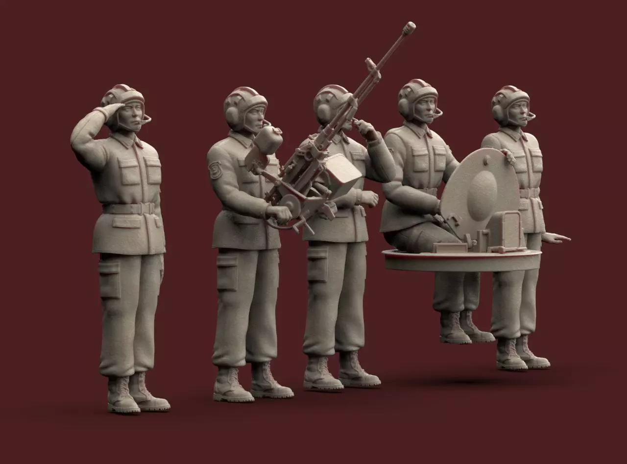Chinese Soldiers Tank Crew 3D print model_23