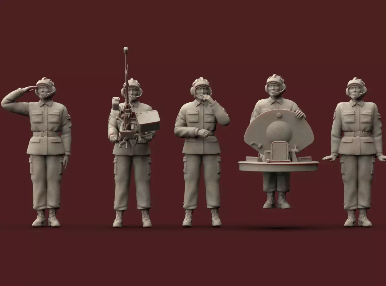 Chinese Soldiers Tank Crew 3D print model_2