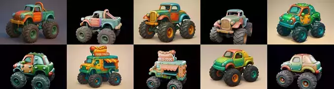 Monster Truck bundle 1 pack 100 glb
