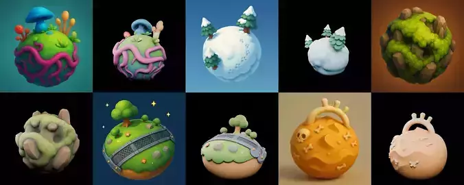 Mini Planet bundle 9 pack 100 glb