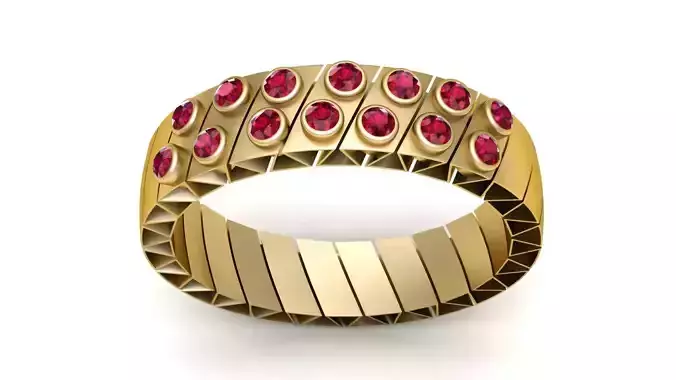 gold geometric ring 3D printable model  