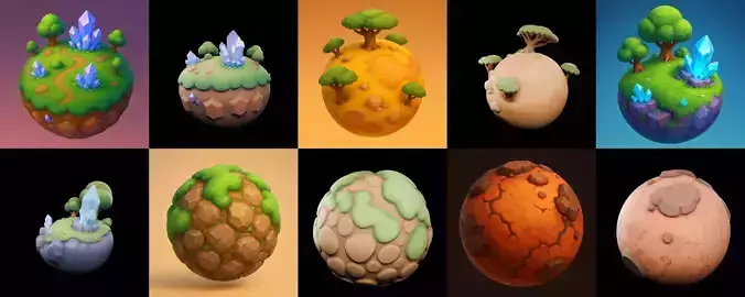 Mini Planet bundle 7 pack 100 glb