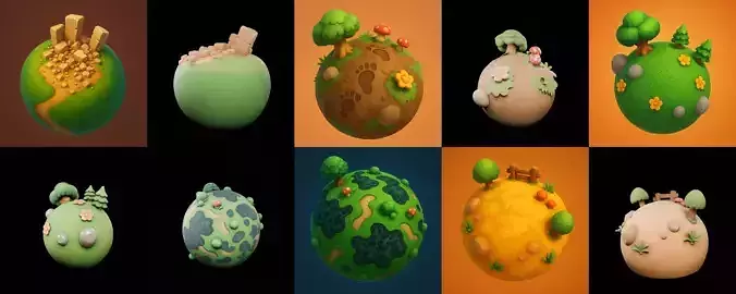 Mini Planet bundle 5 pack 100 glb