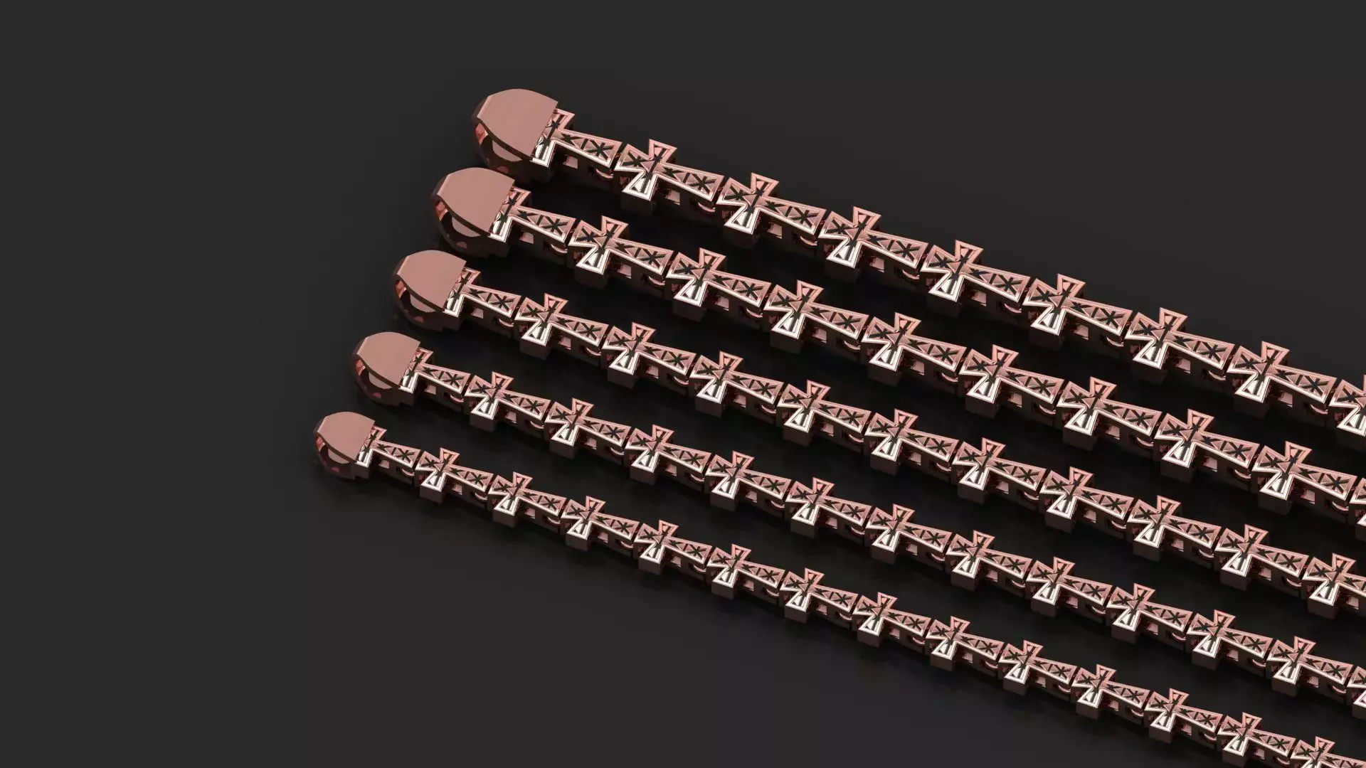 30 DIFFERENT MASSIVE DESIGN JESUS CROSS 3D BRACELET AT LOW COST 3D Model Collection_3