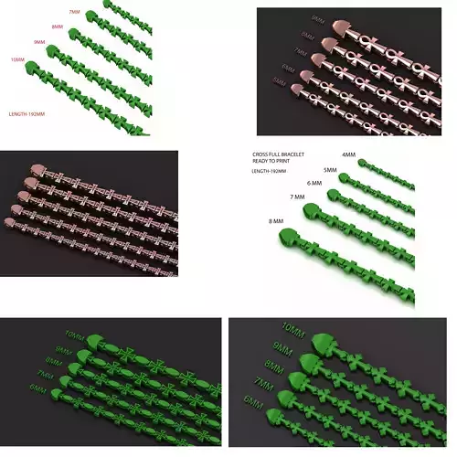 TOP SOLD 30 DESIGN JESUS CROSS 3D BRACELET AT LOW COST 3D Model Collection