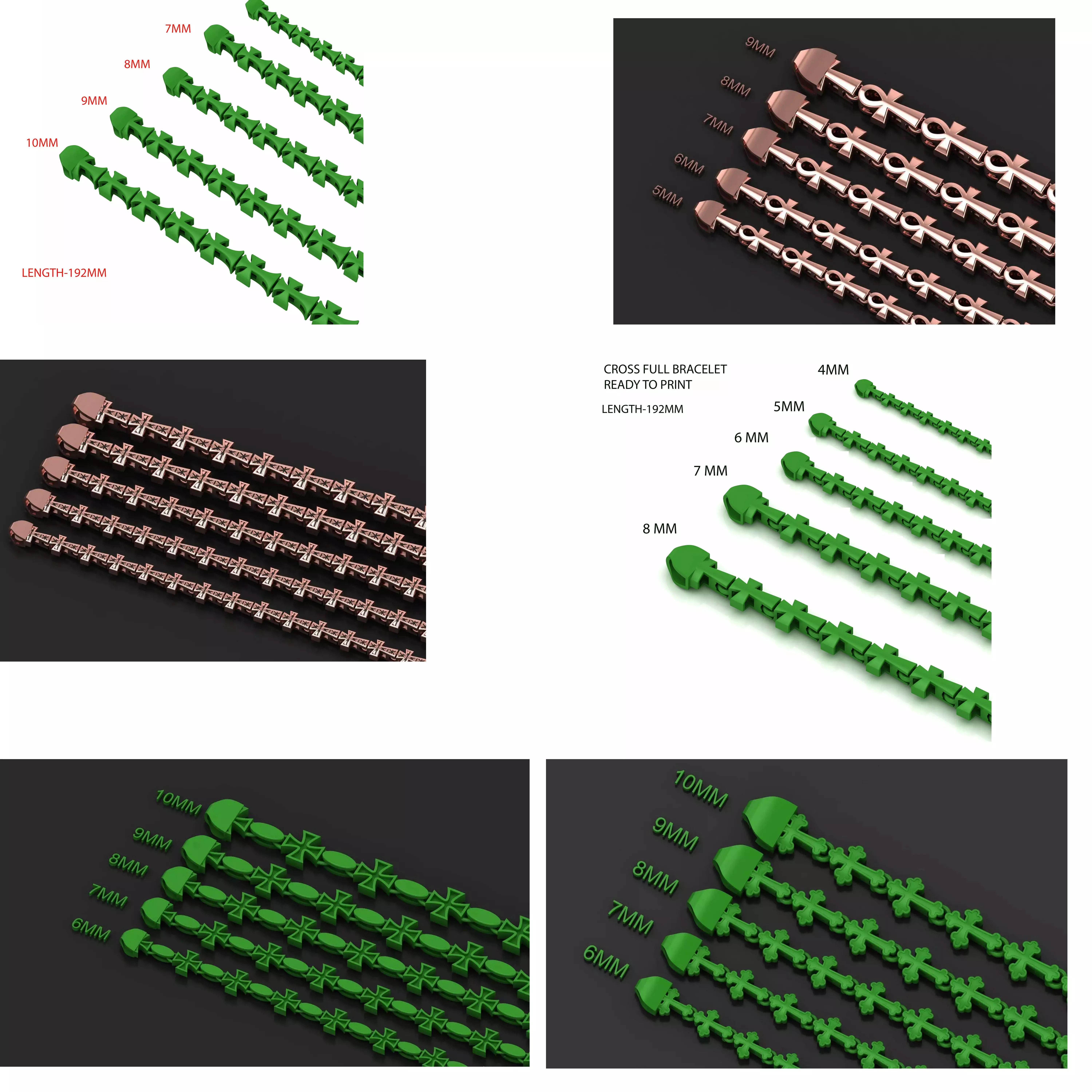 30 DIFFERENT MASSIVE DESIGN JESUS CROSS 3D BRACELET AT LOW COST 3D Model Collection_0