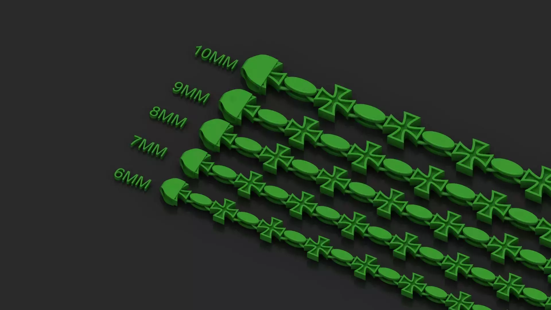 30 DIFFERENT MASSIVE DESIGN JESUS CROSS 3D BRACELET AT LOW COST 3D Model Collection_2