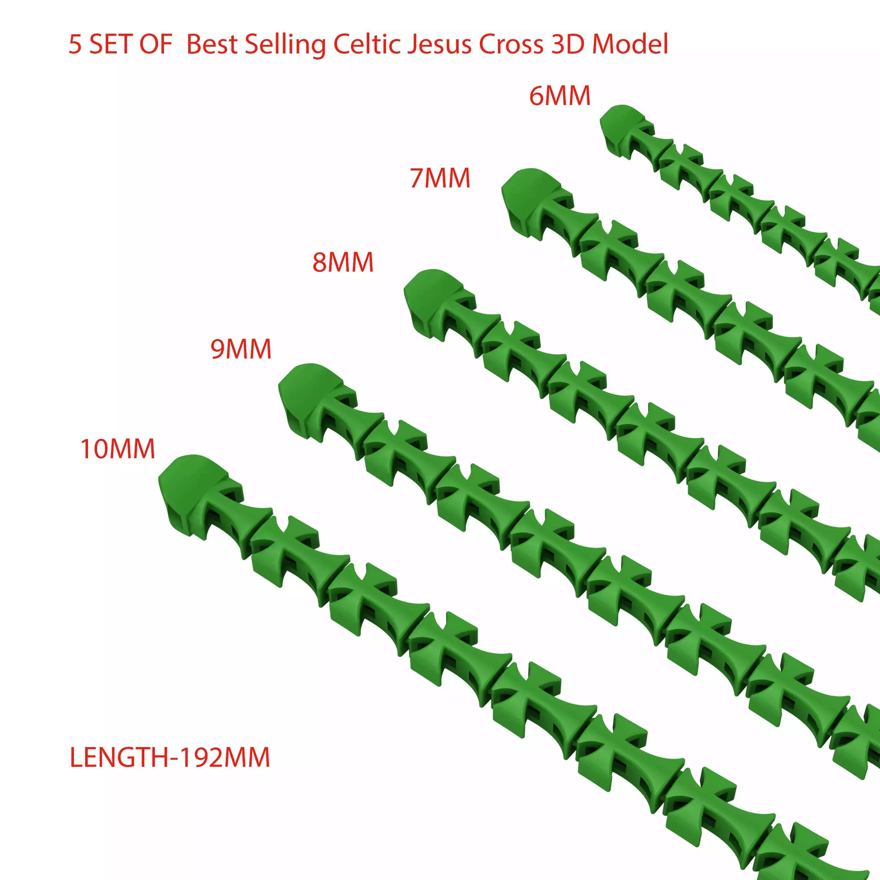 30 DIFFERENT MASSIVE DESIGN JESUS CROSS 3D BRACELET AT LOW COST 3D Model Collection_5