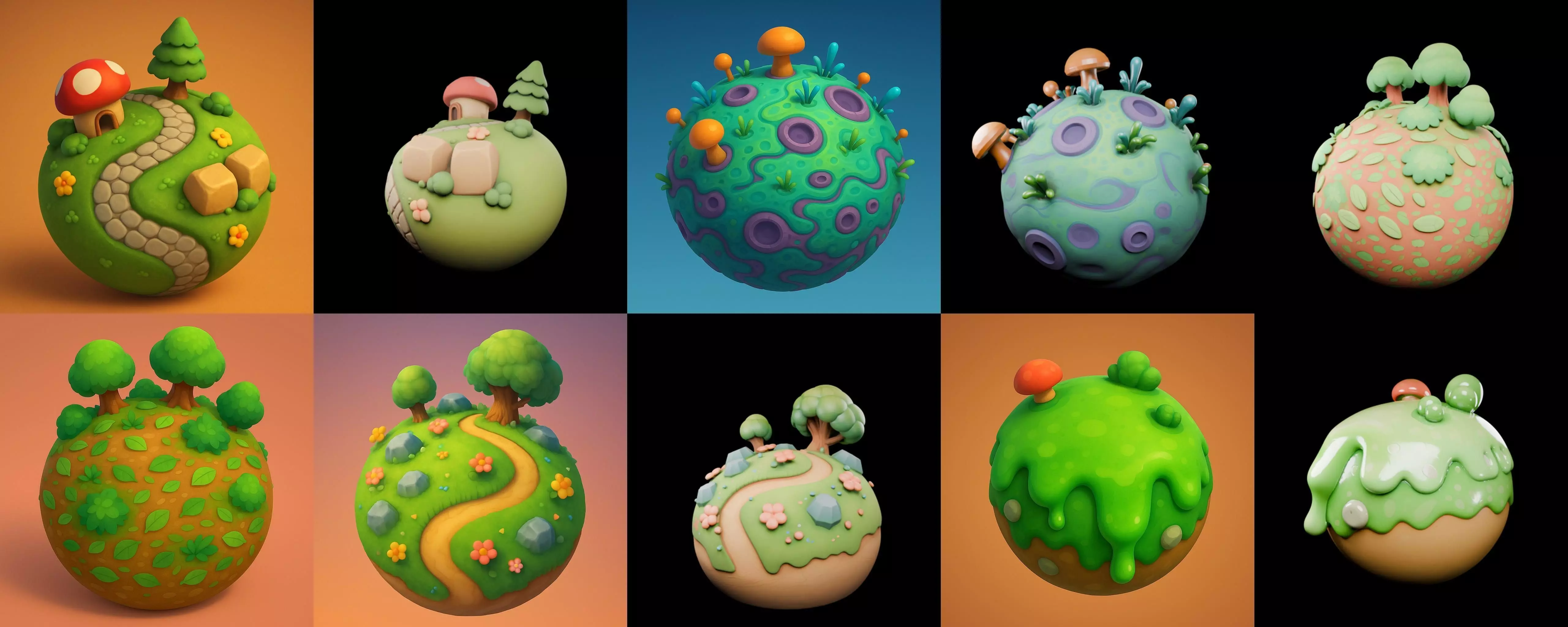Mini Planet bundle 11 pack 100 glb 3D model_1