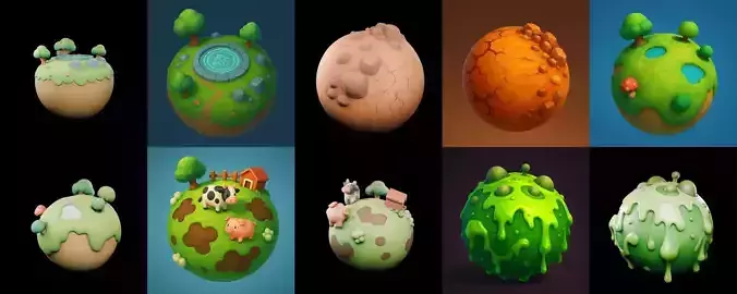 Mini Planet bundle 11 pack 100 glb