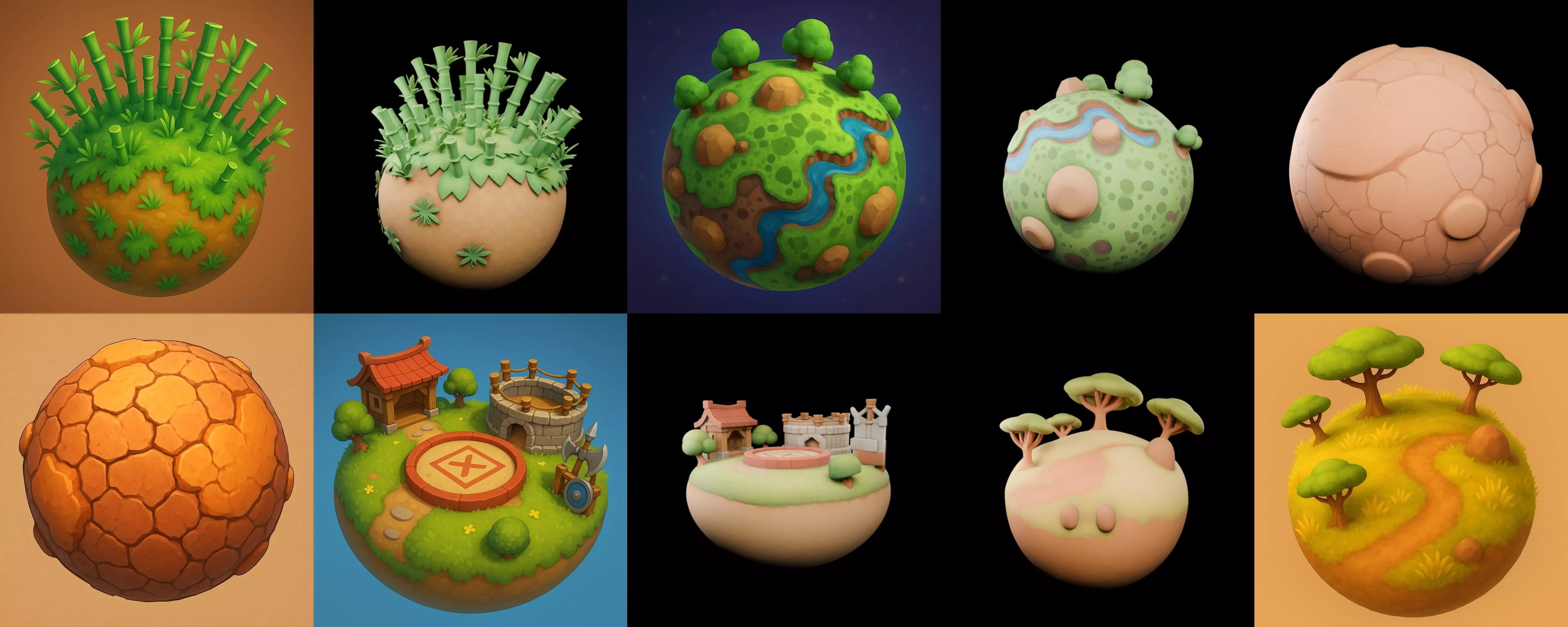 Mini Planet bundle 11 pack 100 glb 3D model_18