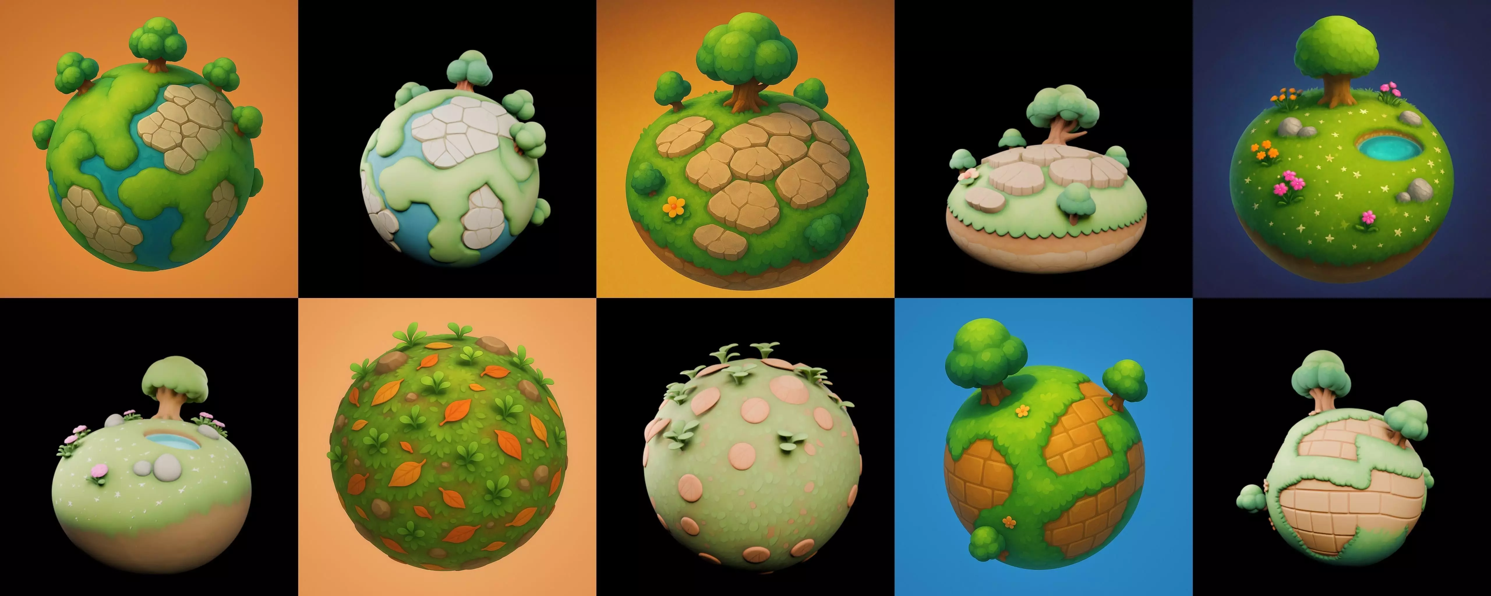 Mini Planet bundle 11 pack 100 glb 3D model_19