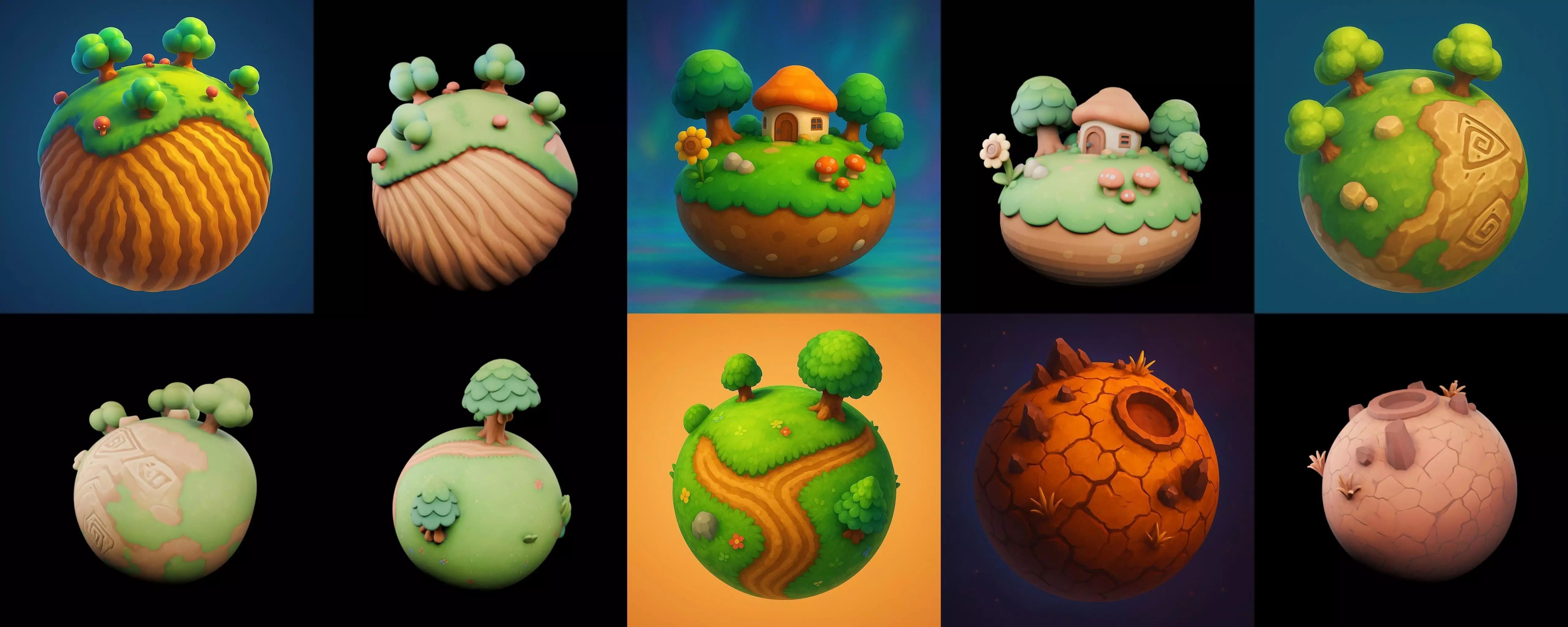 Mini Planet bundle 1 pack 100 glb 3D model_18