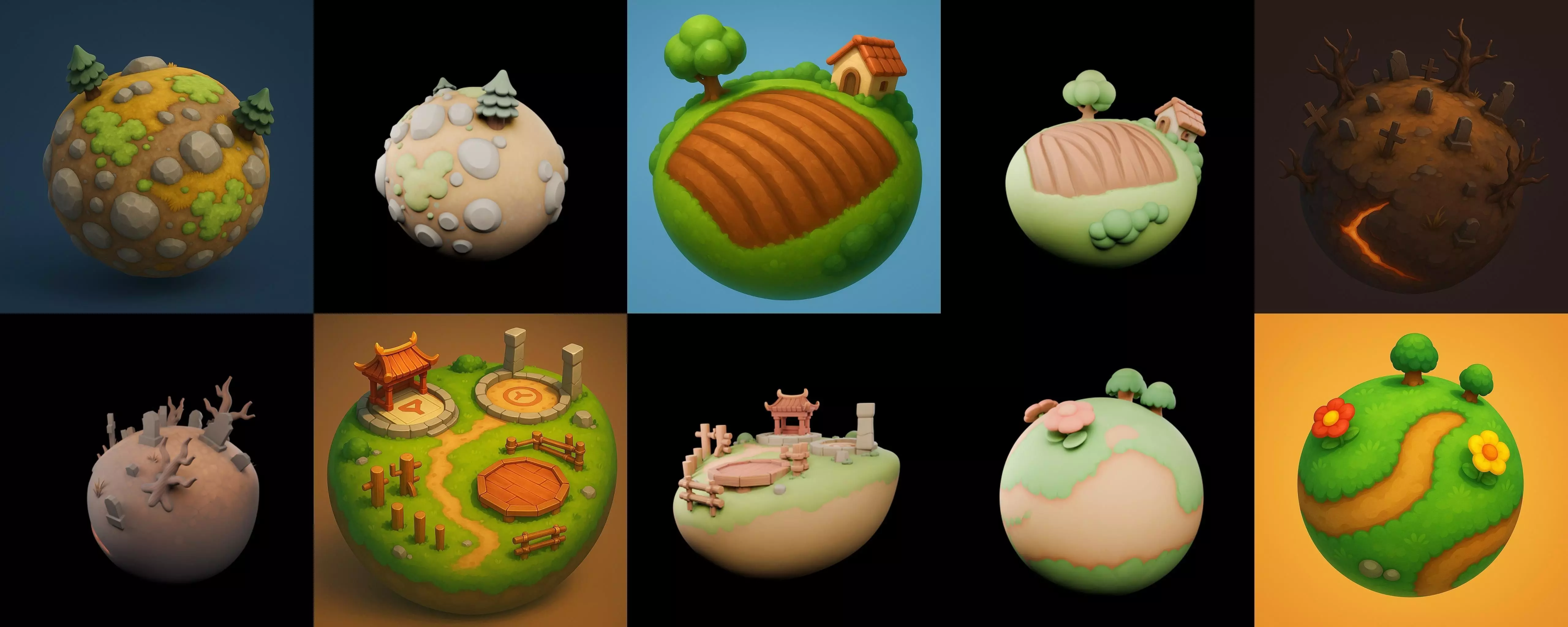 Mini Planet bundle 1 pack 100 glb 3D model_11