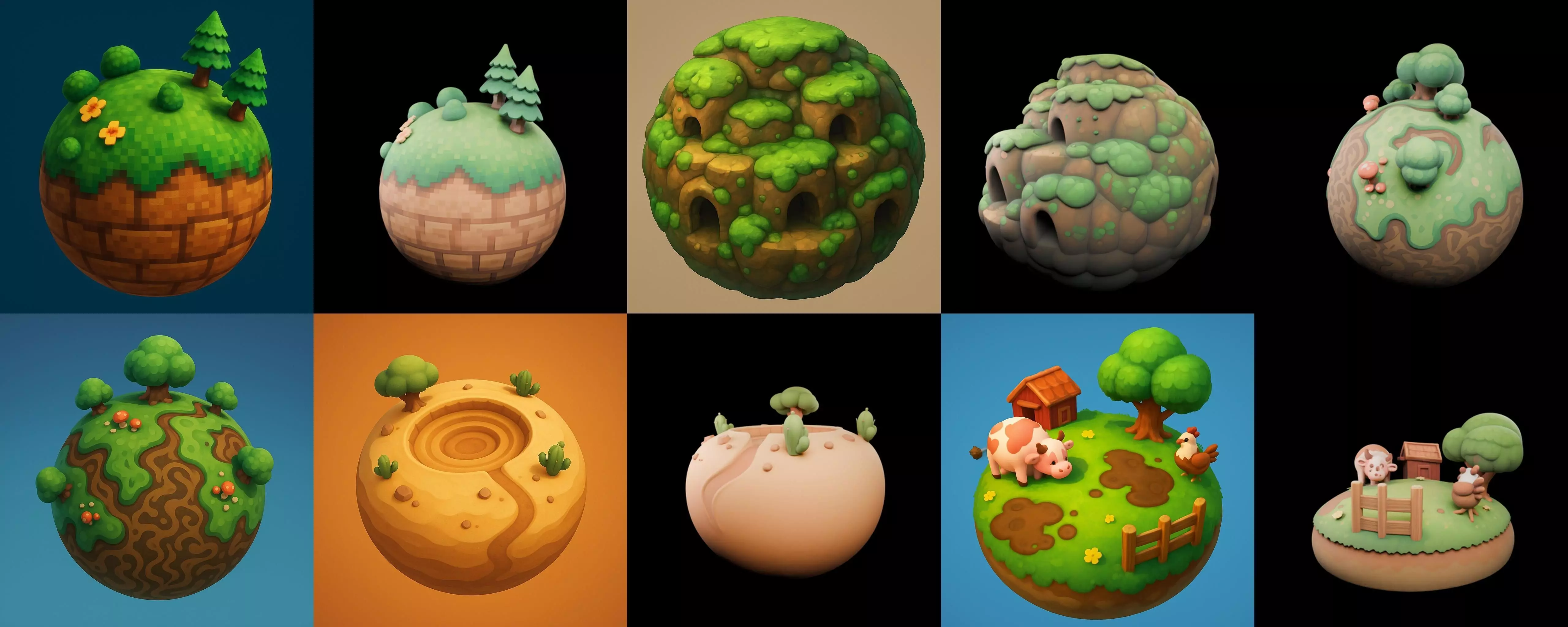 Mini Planet bundle 1 pack 100 glb 3D model_15