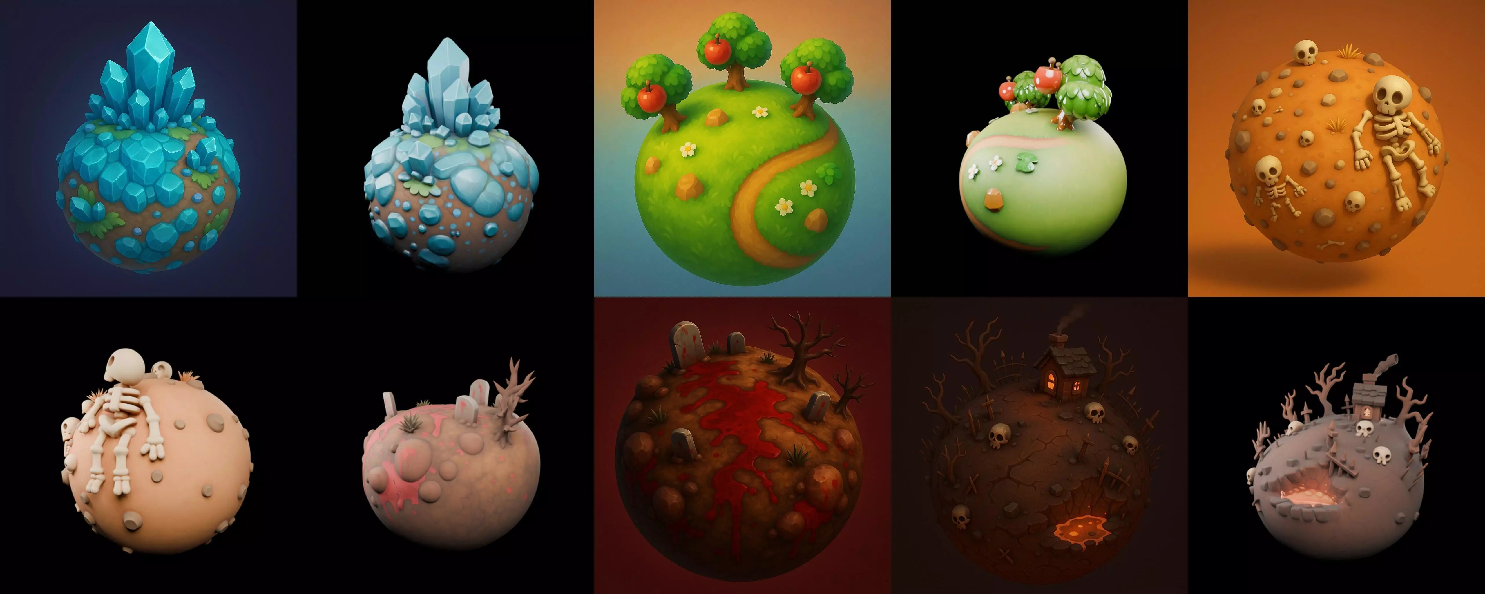 Mini Planet bundle 1 pack 100 glb 3D model_16